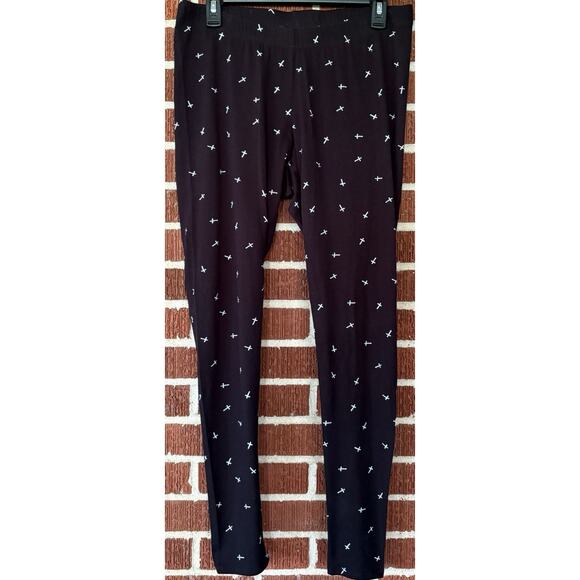 Torrid Black Leggings with White Crosses Size 1X - Picture 1 of 3